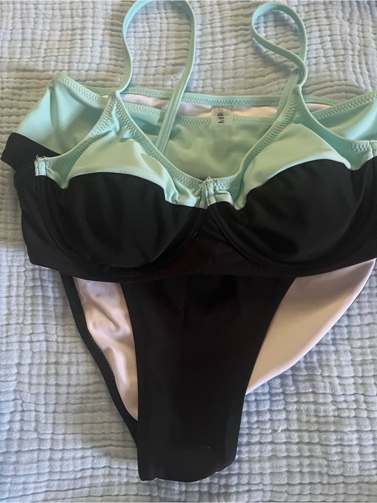 Popvil Other - Mint & Black Two-Tone! Bikini Top Has Underwire Bra! High Waisted- Petite Medium